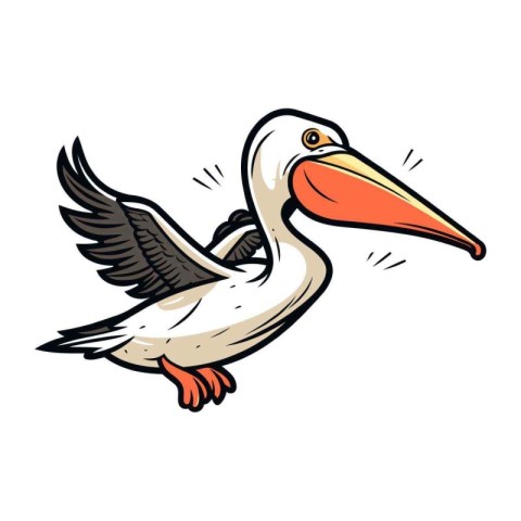 Pelican icon. Vector illustration of pelican isolated on white b