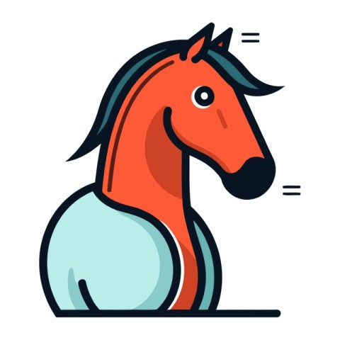 Horse head icon. Flat illustration of horse head icon for web de