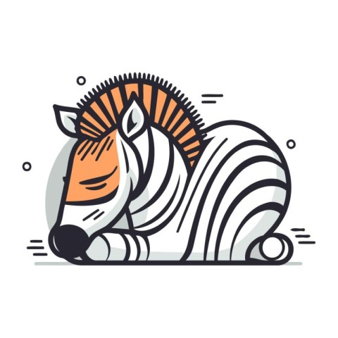 Zebra head vector line icon. Zebra head linear illustration.