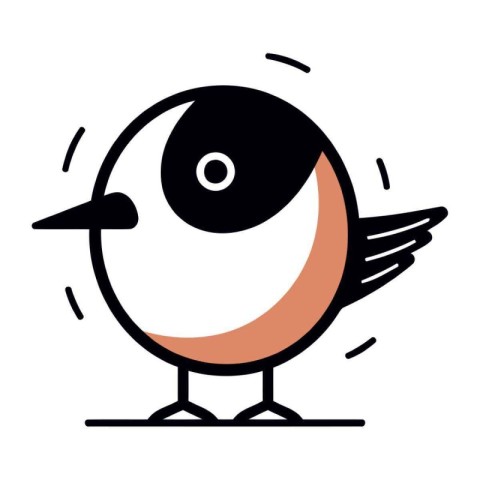 cute bird cartoon vector illustration graphic design in black an