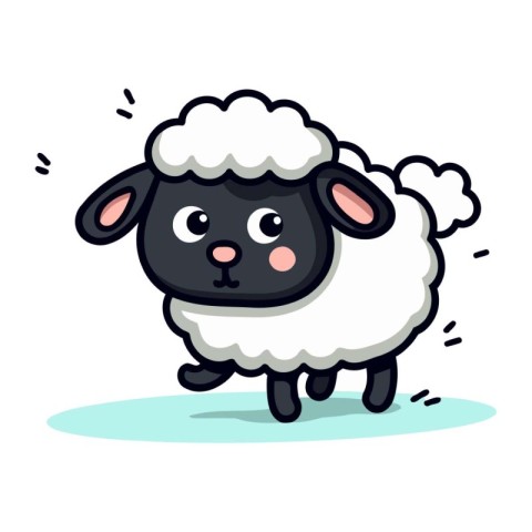 Sheep cartoon character. Cute farm animal. Vector illustration.