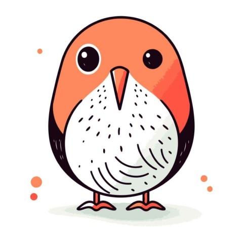 Cute cartoon bird. Vector illustration isolated on a white backg