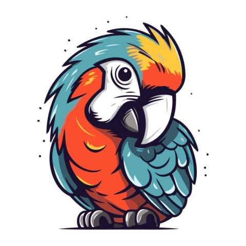 Parrot. Vector illustration. Isolated on a white background.