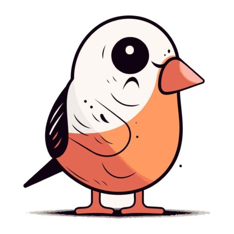 Bullfinch vector illustration. Cute cartoon bullfinch.