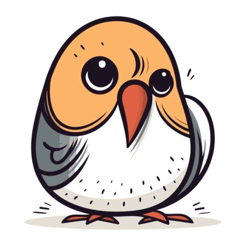 Vector illustration of a cute little bird isolated on a white ba