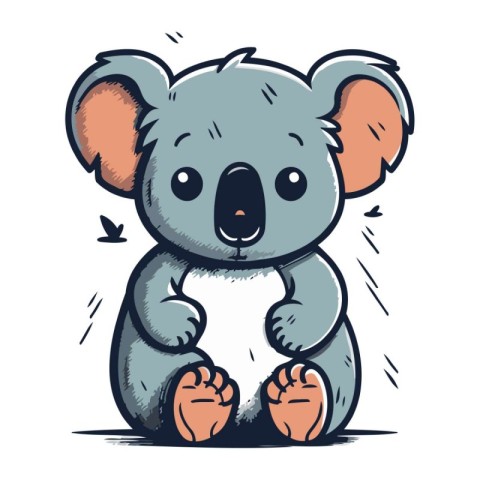 Cute cartoon koala. Vector illustration of a cute koala.