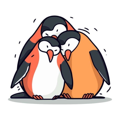 Cute penguin cartoon. Vector illustration. Cute penguin cartoon.