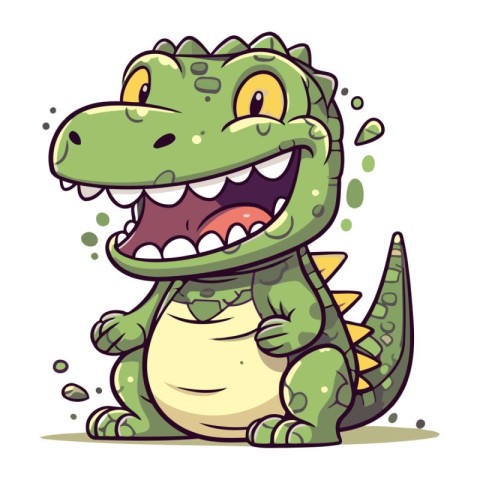 Cartoon crocodile. Vector illustration of a funny cartoon crocod