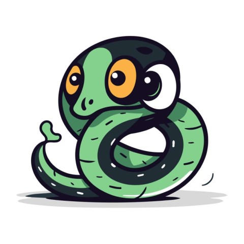 Cute cartoon snake. Vector illustration isolated on a white back