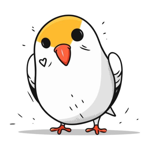 Pigeon. Cute cartoon character. Hand drawn vector illustration.