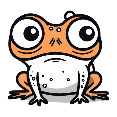 Cute cartoon frog. Vector illustration isolated on a white backg