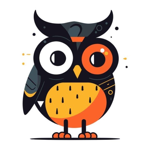 Cute owl. Vector illustration in flat cartoon style. Isolated on