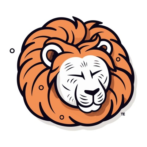 Lion head icon. Vector illustration of a cute cartoon lion head.