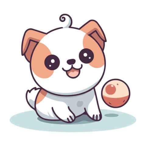 Cute dog with egg. Vector illustration of a cute dog.