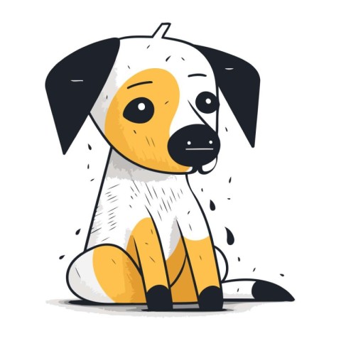 Cute cartoon dog. Vector illustration. Can be used for t shirt p