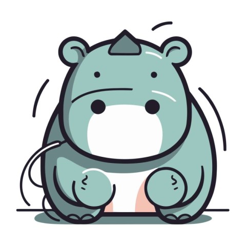 Cute hippopotamus. Vector illustration of a cartoon hippo.