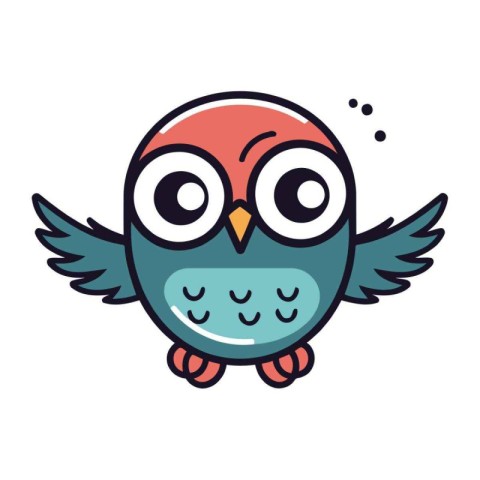 cute owl bird cartoon vector illustration graphic design vector