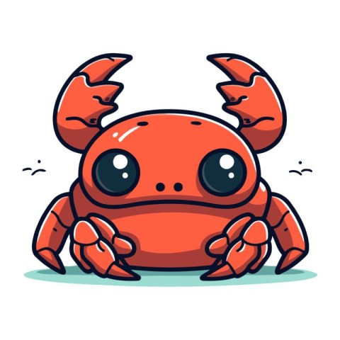 Cute cartoon crab. Vector illustration. Isolated on white backgr