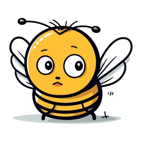 Cartoon bee with wings. Vector illustration of a cartoon bee.