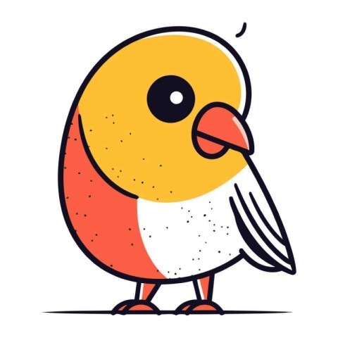 Cute little bird. Vector illustration in doodle style.