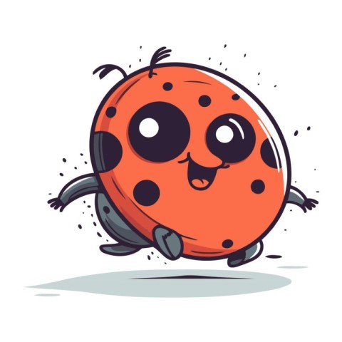 Cute cartoon ladybug. Vector illustration isolated on white back