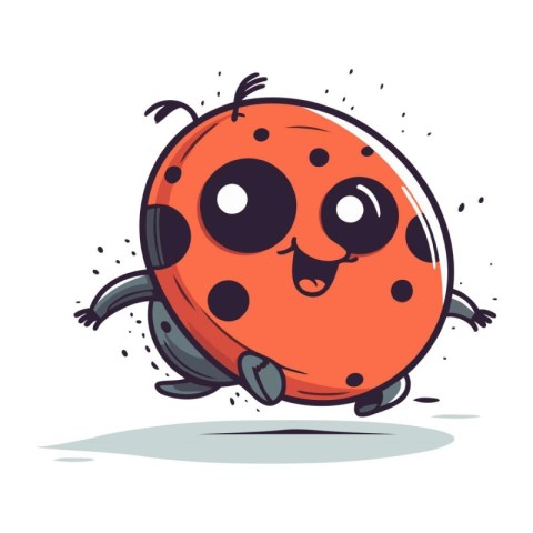 Cute cartoon ladybug. Vector illustration isolated on white back