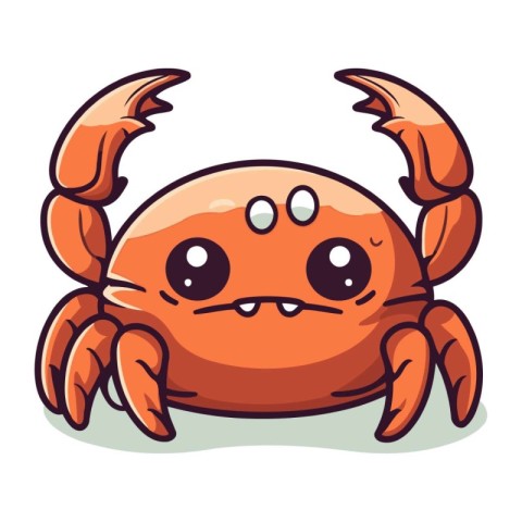 Crab cartoon character isolated on a white background. Vector il