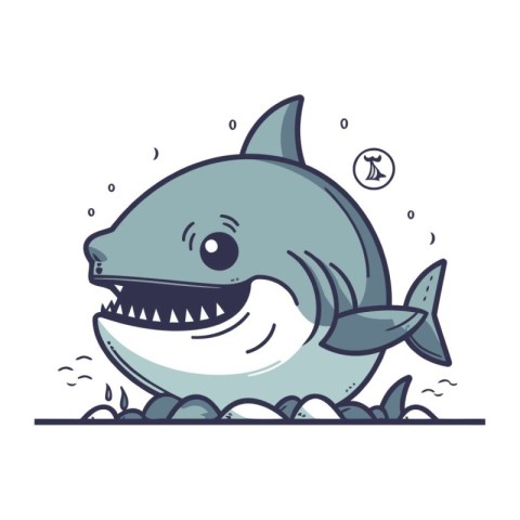 Cute cartoon shark. Vector illustration of a cute cartoon shark.