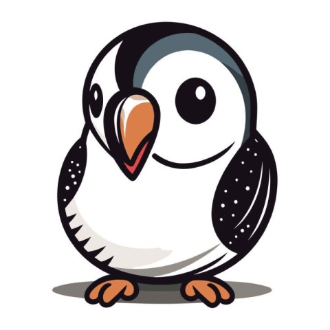 Cute penguin isolated on a white background. Vector illustration