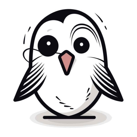 Cute penguin isolated on a white background. Vector illustration