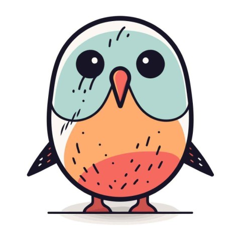 Cute cartoon penguin. Vector illustration in a flat style.