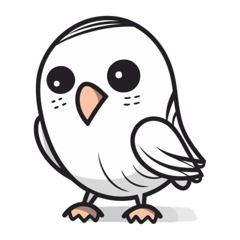 Cute cartoon owl. Vector illustration isolated on a white backgr