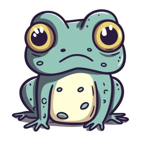 Cute cartoon frog isolated on a white background. Vector illustr