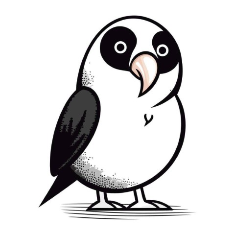 Cute cartoon penguin. Vector illustration isolated on white back