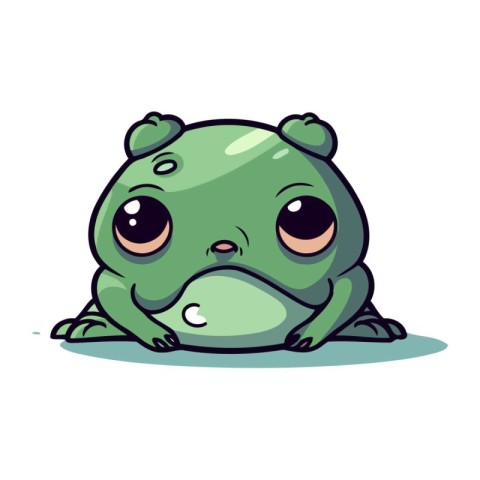 Cute cartoon frog. Vector illustration isolated on a white backg