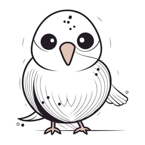 Cute cartoon owl isolated on a white background. Vector illustra