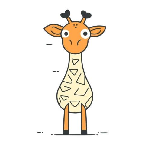 Cute cartoon giraffe. Vector illustration. Isolated on white bac