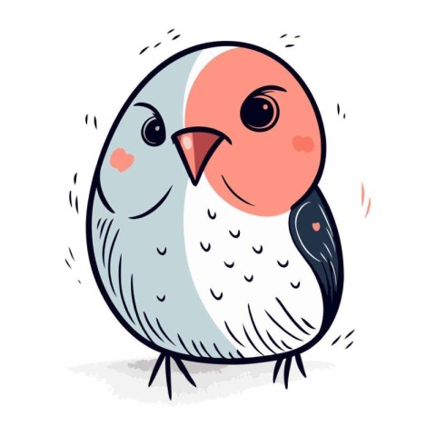 Cute hand drawn vector illustration of a cute little bird isolat