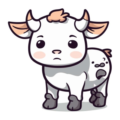 Cute cartoon cow. Vector illustration isolated on a white backgr