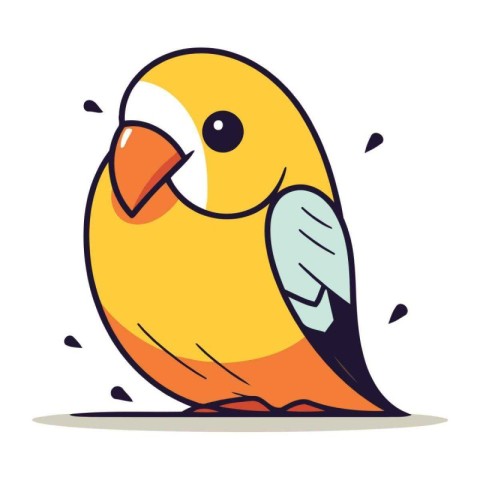 Cute cartoon parrot. Vector illustration isolated on white backg