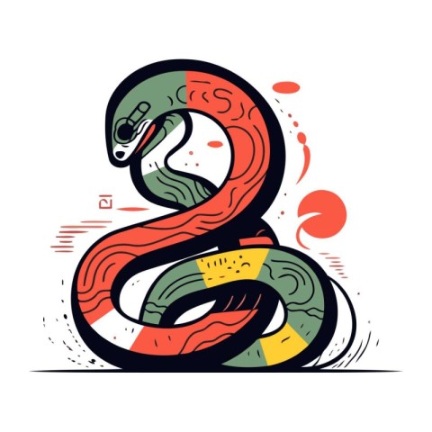 Snake zodiac sign. vector illustration. Astrological symbol.