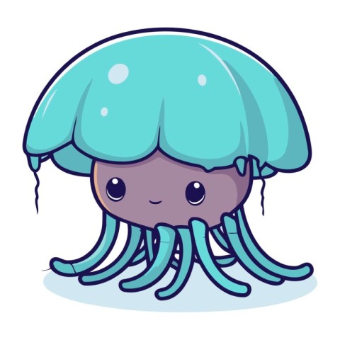 Cute jellyfish cartoon. Vector illustration of a cute jellyfish.