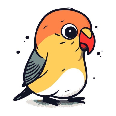 Vector illustration of a cute cartoon red crested cardinal.