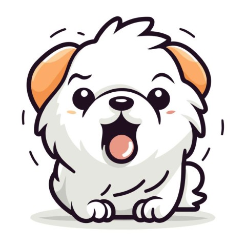 Illustration of a Cute Shih Tzu Dog Cartoon Character