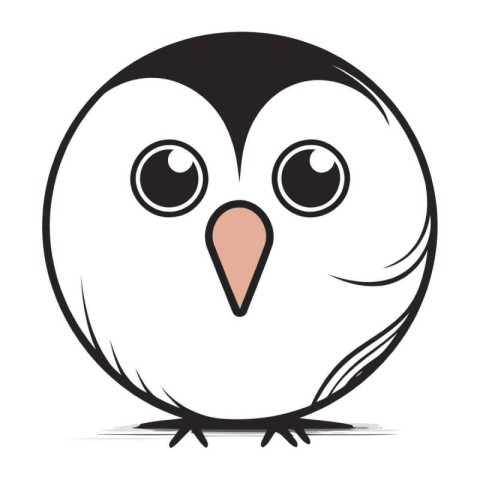 Cute cartoon owl isolated on a white background. Vector illustra