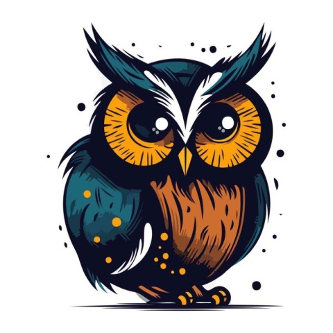 Vector illustration of an owl. Isolated on a white background.