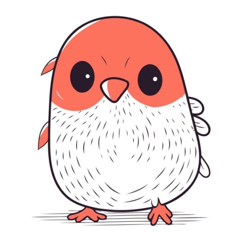 Vector illustration of a cute little bird. Cute cartoon characte