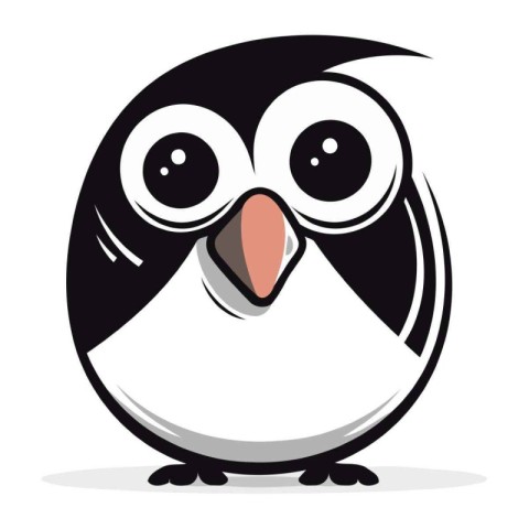 Penguin cartoon. Vector illustration isolated on a white backgro