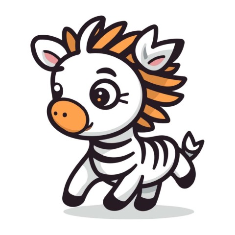 Cute Zebra Animal Cartoon Mascot Character Vector Illustration