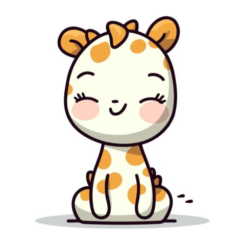 Cute Giraffe Cartoon Mascot Character Vector Illustration.